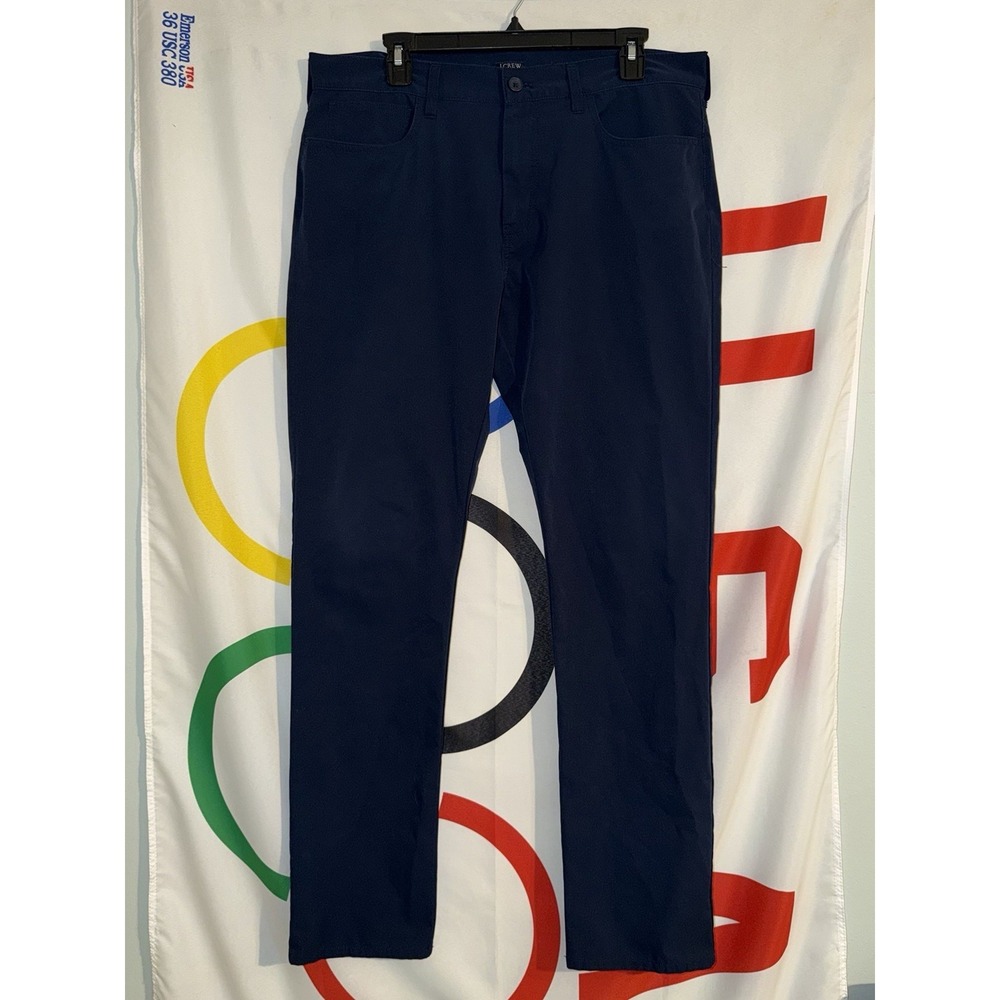 J Crew Flex Slim Fit Chino Pants Mens 34x32 Navy Blue Golf Lightweight Casual